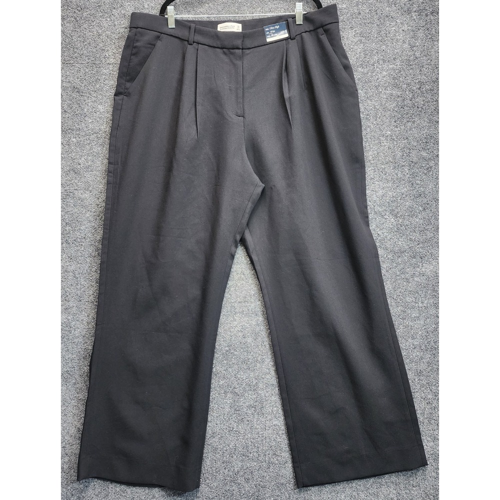 NWT Abercrombie & Fitch Sloane Curve Love Ultra High Wide Leg Trouser Pants 35 L